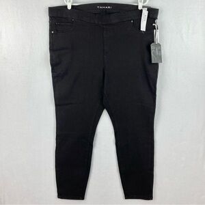 Tahari Women’s Black Pants Size 24W Ellie Pull on Skinny Pants Stretch WNT